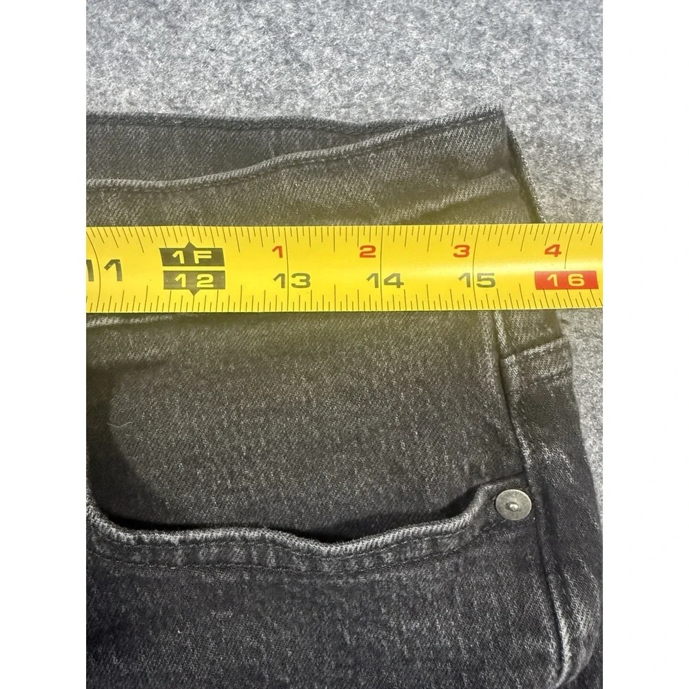 Madewell Black Faded Denim Jeans with Raw Frayed Hem